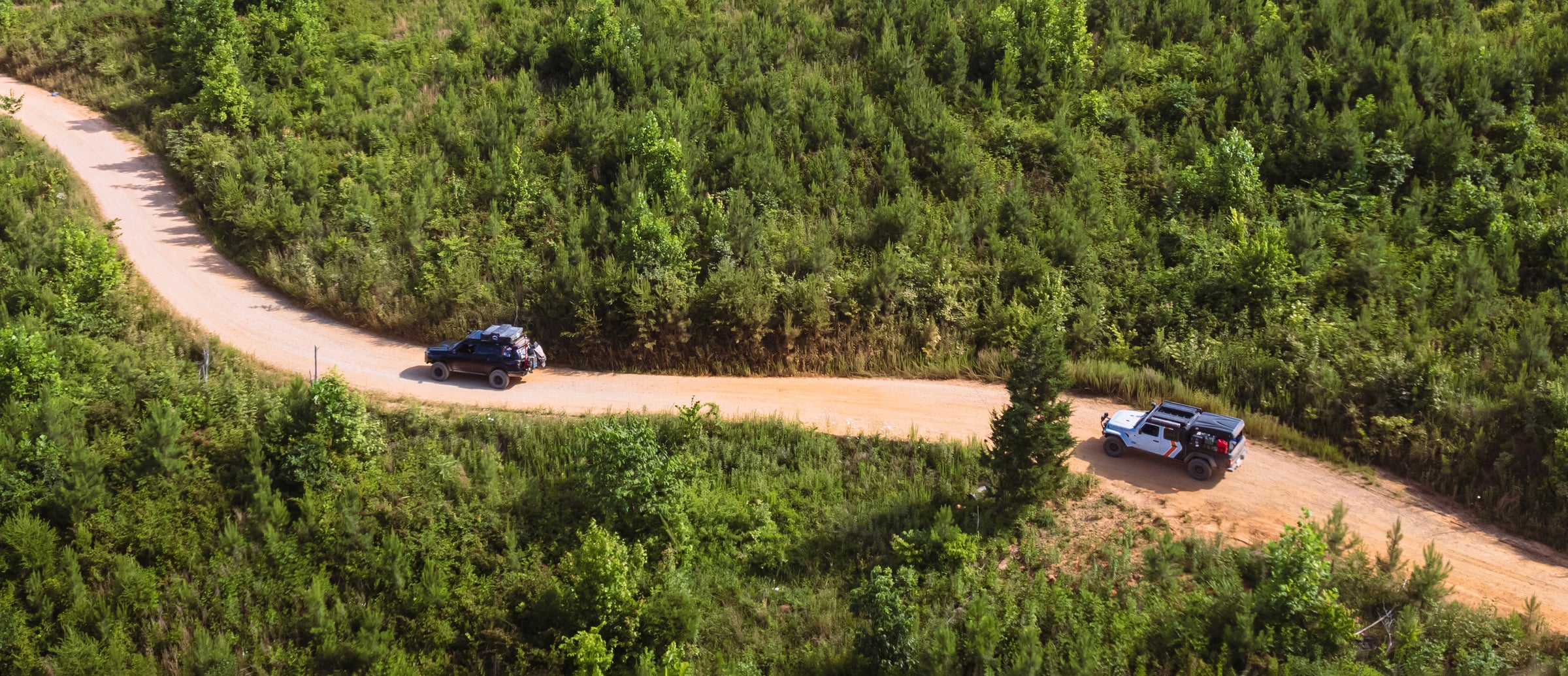 Overland Vehicles Traveling Off Road